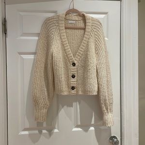 Slouchy cream knit cardigan, size M